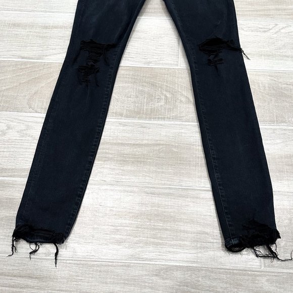 Agolde Sophie Hi Rise Skinny Jeans in Ruthless Dark Washed Black Blue Denim - Picture 6 of 14